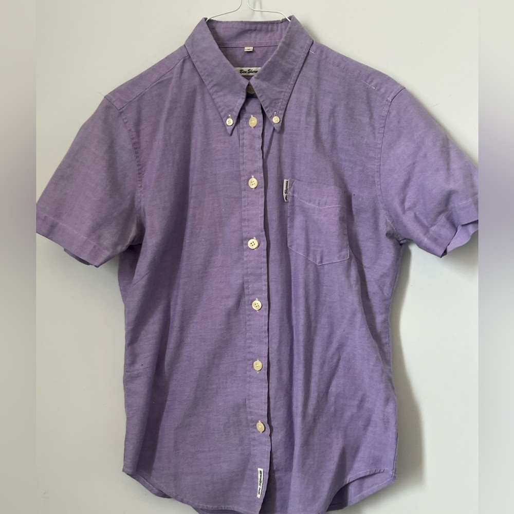 Ben Sherman vintage ladies lavender button up oxford shirt - short sleeved